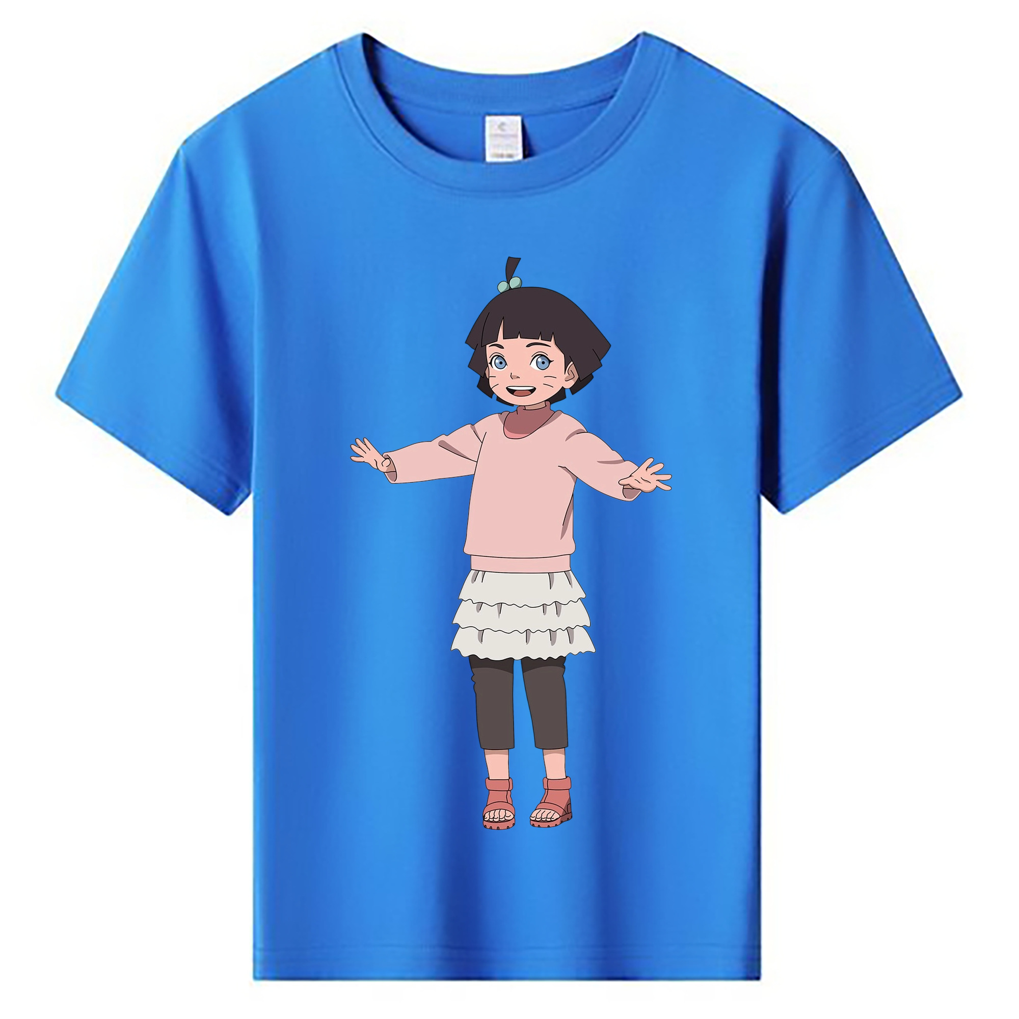 （画像用） NARUTO -ナルト- うずまき ヒマワリ Uzumaki Himawari 綿100％キッズTシャツ（フロントプリント）